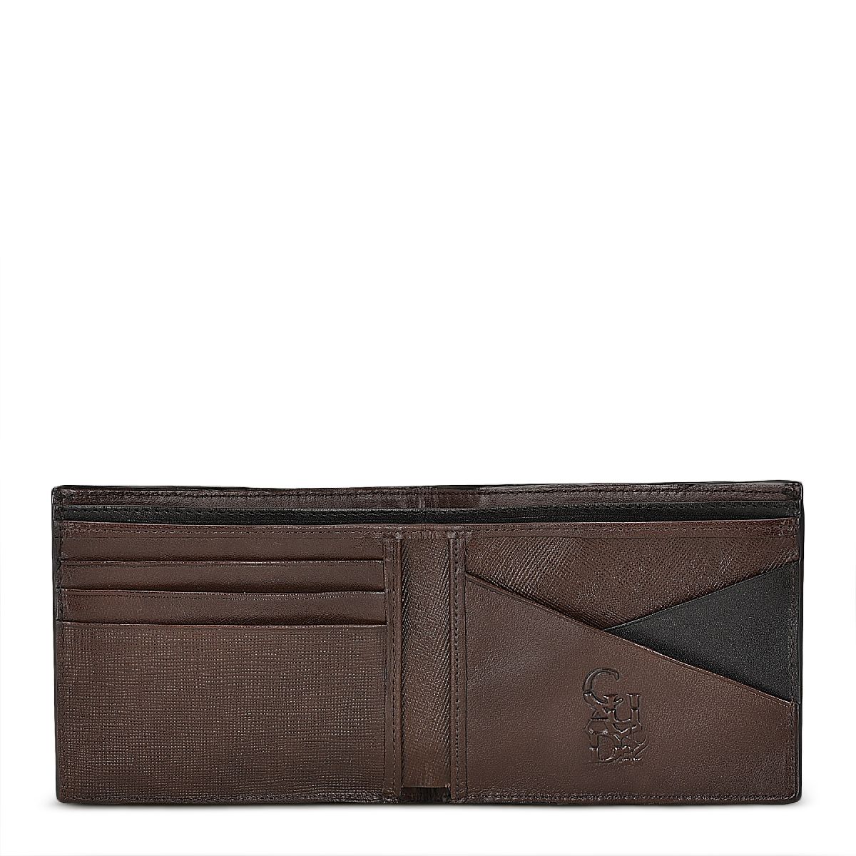 BC003NL - Cuadra black classic niloticus exotic bifold wallet for men.-Kuet.us
