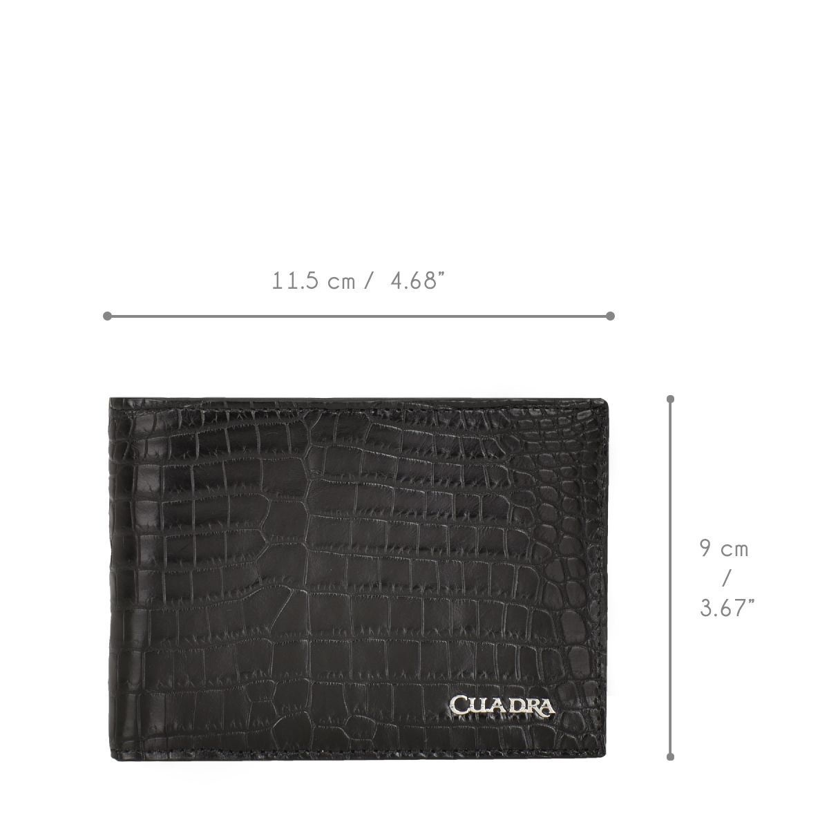 BC003NL - Cuadra black classic niloticus exotic bifold wallet for men.-CUADRA-Kuet-Cuadra-Boots