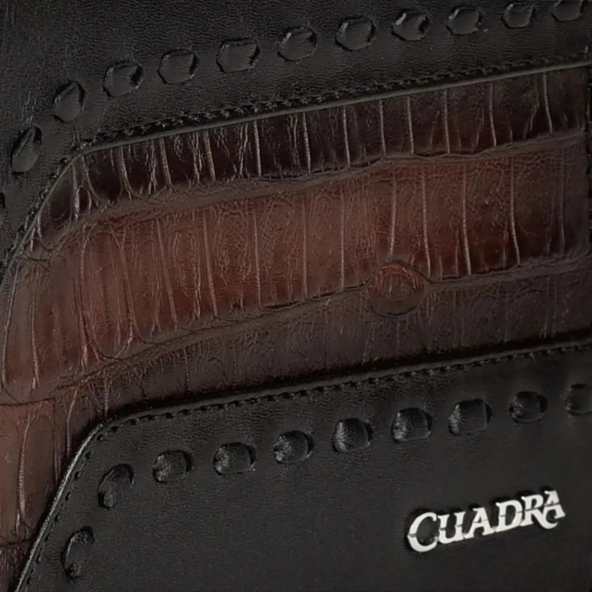Handmade black bifold exotic leather wallet - B2910AL - Cuadra Shop