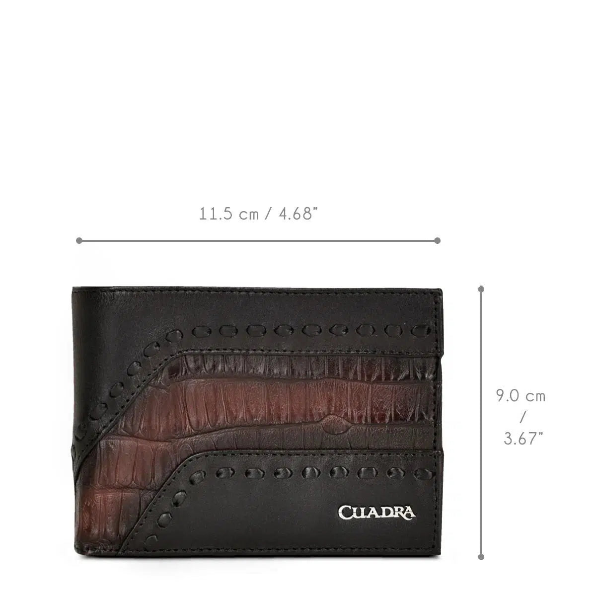 BC009FP - Cuadra chocolate classic exotic/fuscus bifold wallet for men.-Kuet.us