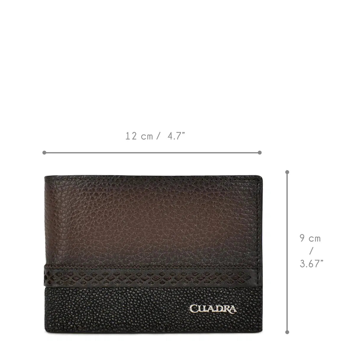 BC012MA - Cuadra black fashion stingray and deer leather bi fold wallet for men-CUADRA-Kuet-Cuadra-Boots
