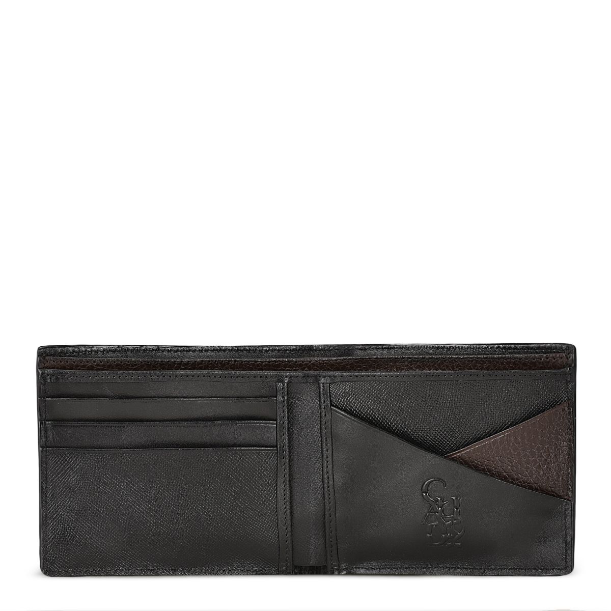 BC012NL - Cuadra black exotic bifold wallet in niloticus leather for men-Kuet.us
