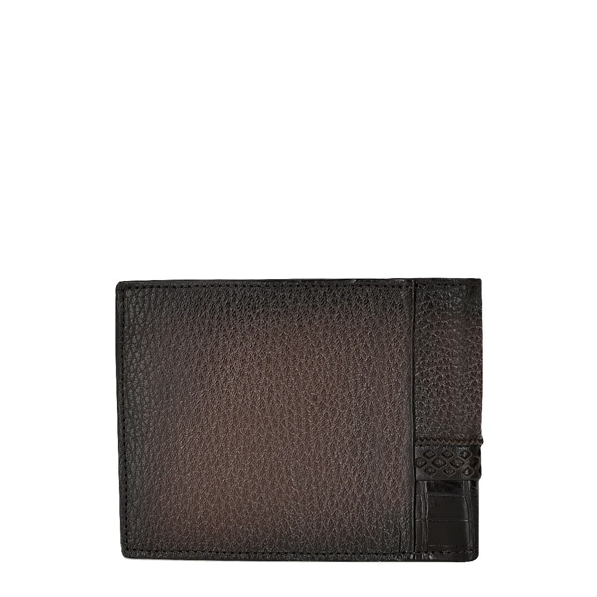 BC012NL - Cuadra Black Exotic Bifold Wallet in Niloticus Leather for Men