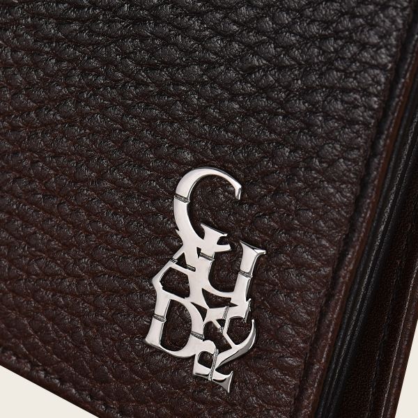 BC014VE - Cuadra chocolate deer leather bi fold wallet for men-Kuet.us