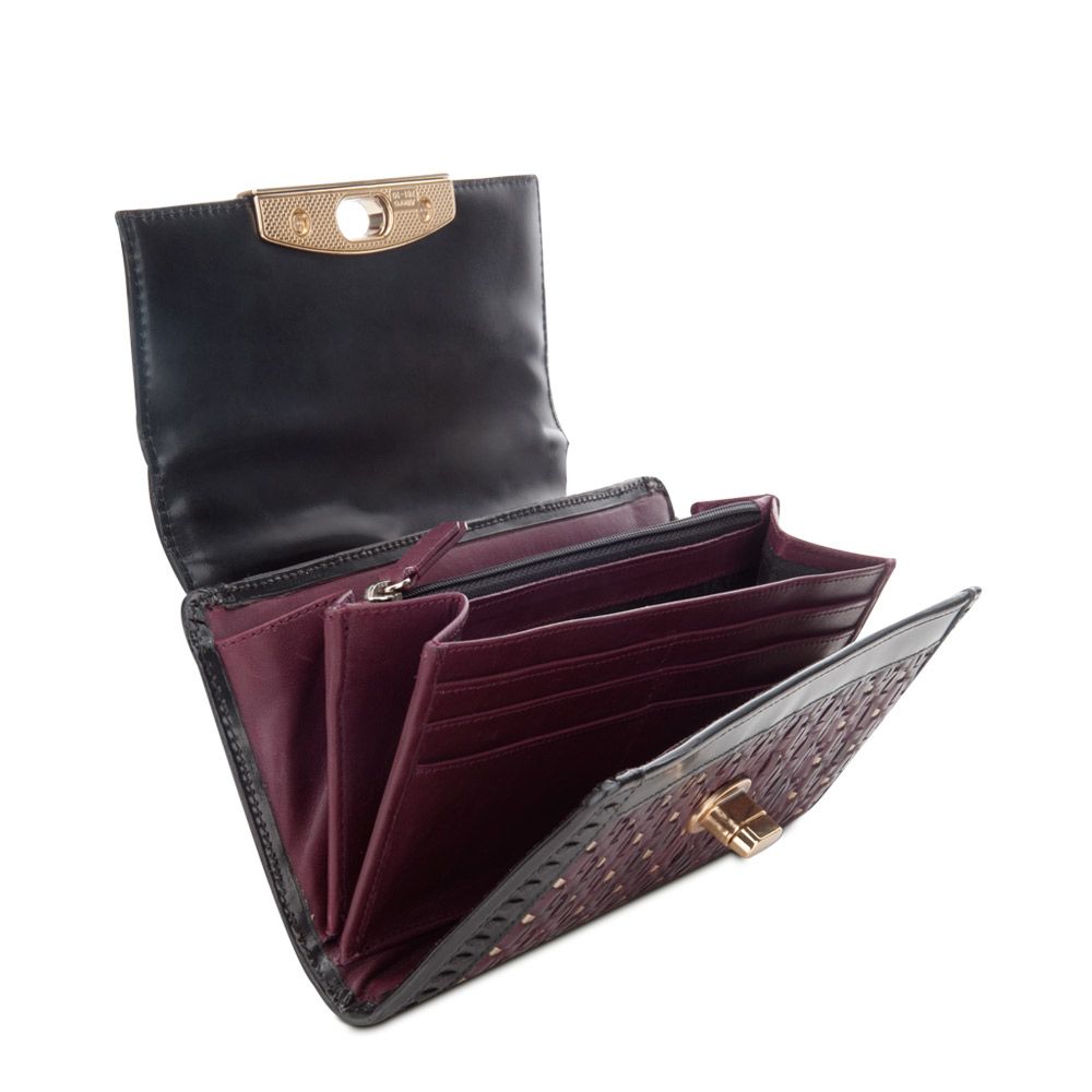 BD154PI - Cuadra wine fashion python leather wallet for women-CUADRA-Kuet-Cuadra-Boots