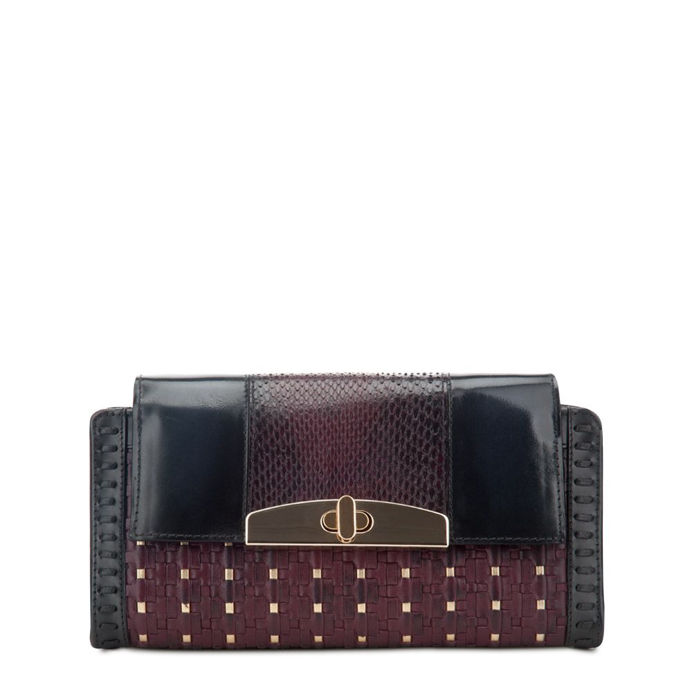 BD154PI - Cuadra wine fashion python leather wallet for women-Kuet.us