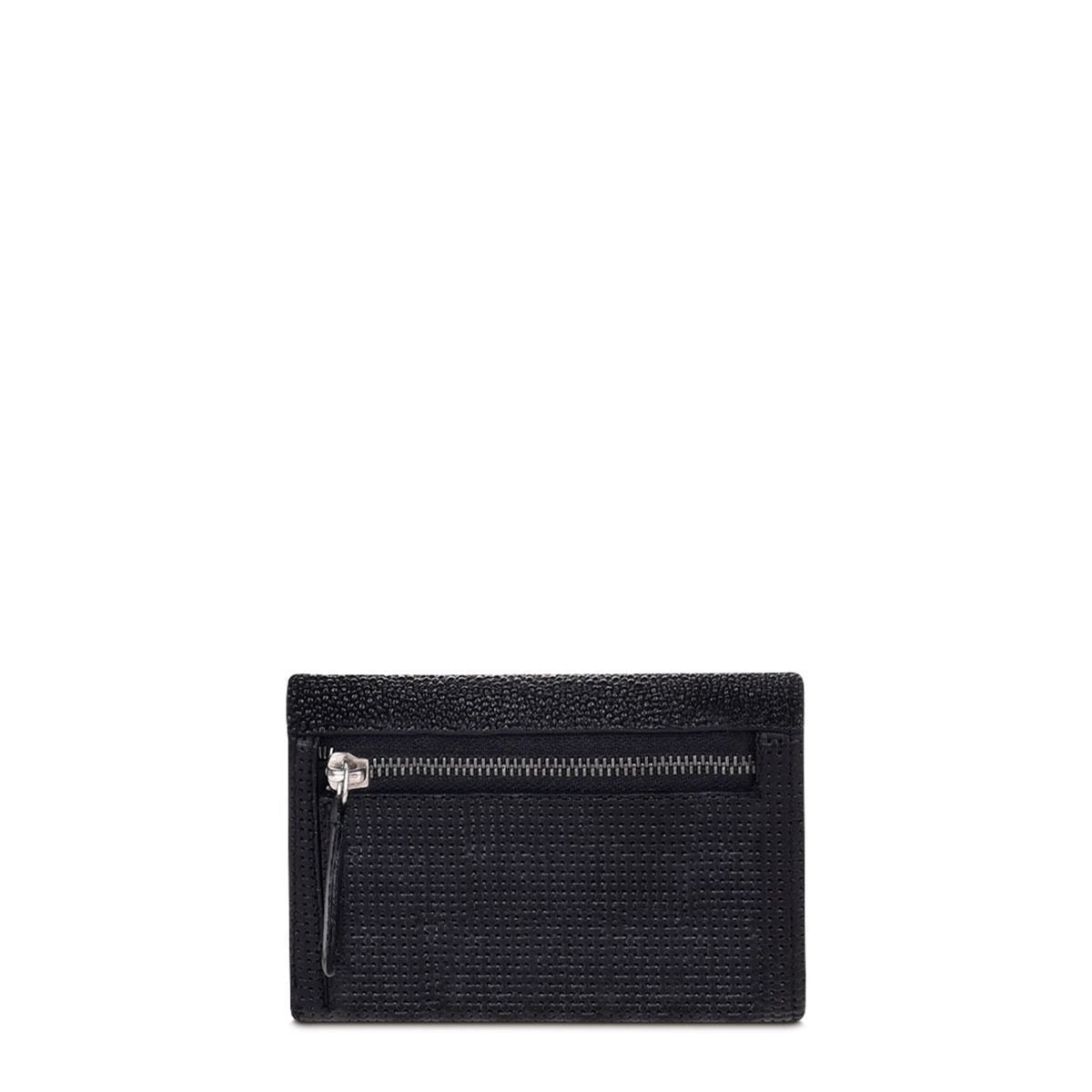 BD197MA - Cuadra black fashion tri-fold stingray leather wallet for women-Kuet.us