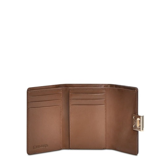 BD205RS - Cuadra maple small fashion woven leather tri fold wallet for women-Kuet.us