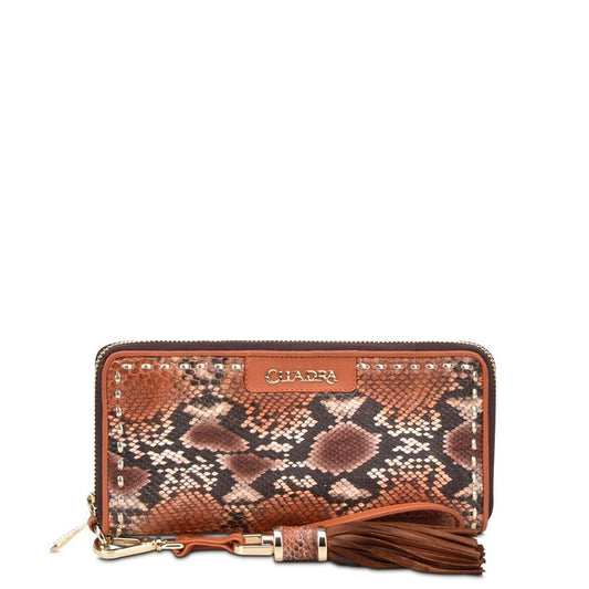 BD207PI - CUADRA OCHER FASHION PYTHON WRISTLET WALLET CLUTCH FOR WOMAN-Kuet.us