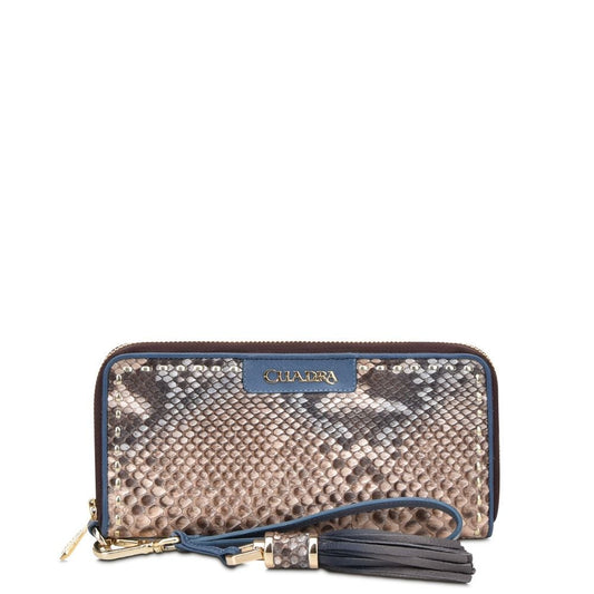 BD207PI - CUADRA SKY BLUE FASHION PYTHON WRISTLET WALLET CLUTCH FOR WOMAN-Kuet.us