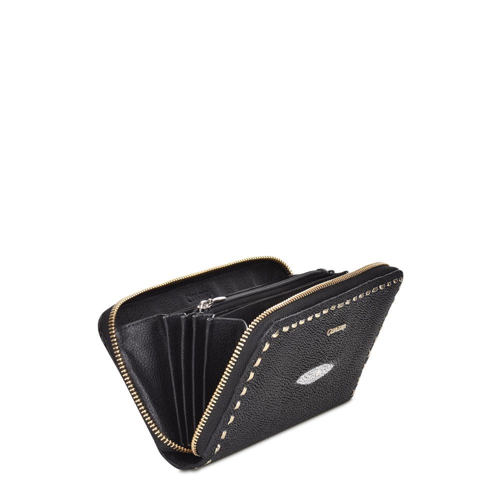 BD211MA - Cuadra black fashion stingray bifold wallet for women-CUADRA-Kuet-Cuadra-Boots