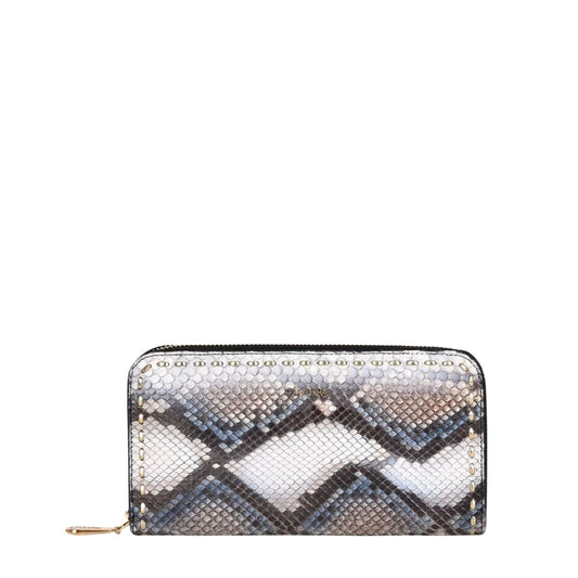 BD211PI - Cuadra blue fashion python leather wallet clutch for women-Kuet.us