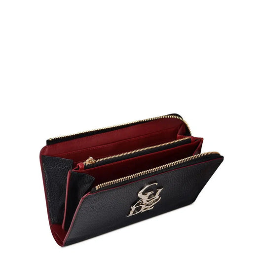 BD222RS - Cuadra black casual fashion cowhide wallet for woman-Kuet.us