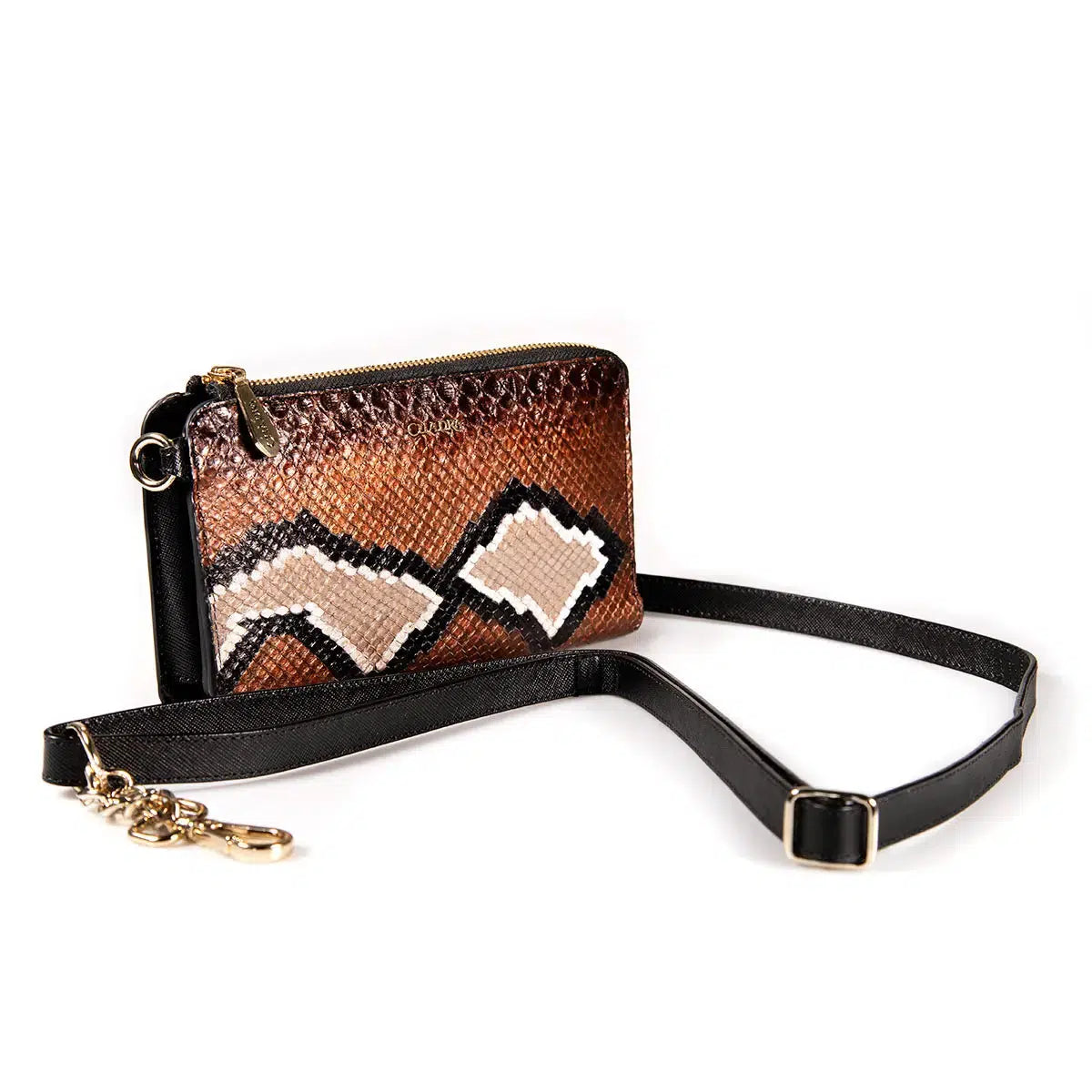 BD229PI - Cuadra brown casual fashion python wristlet wallet for woman-CUADRA-Kuet-Cuadra-Boots
