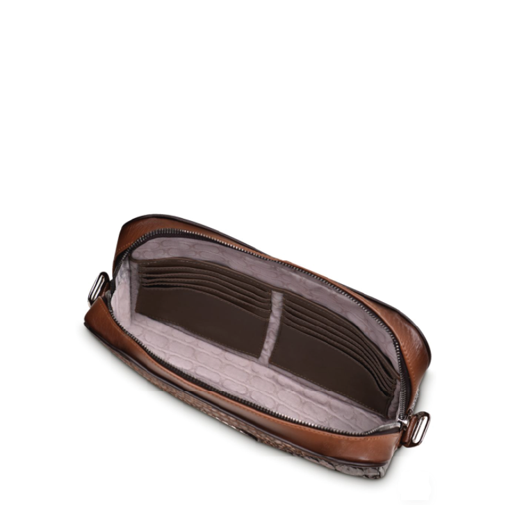 BO321PH - Cuadra chocolate fashion python wristlet clutch bag for men-Kuet.us