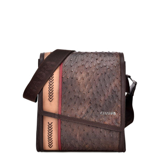 BO362A1 TOBACCO. CUADRA FASHION OSTRICH CROSSBODY BAG FOR MEN-Kuet.us