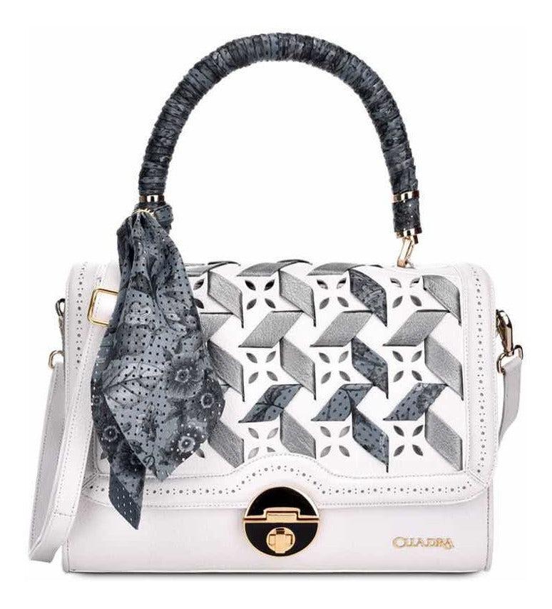 BO371RS - Cuadra white casual satchel leather shoulder bag for women-Kuet.us
