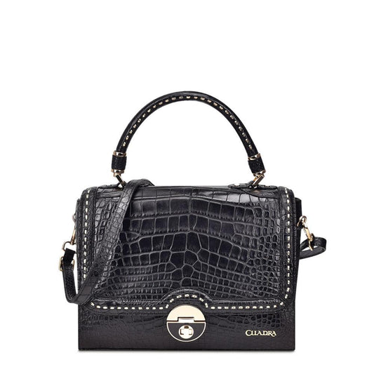 BO376AL - Cuadra black fashion alligator leather ladies purse handbag for women-Kuet.us