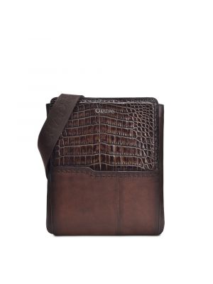 BO403NL - Cuadra chocolate casual nile crocodile crossbody bag for men / women-Kuet.us
