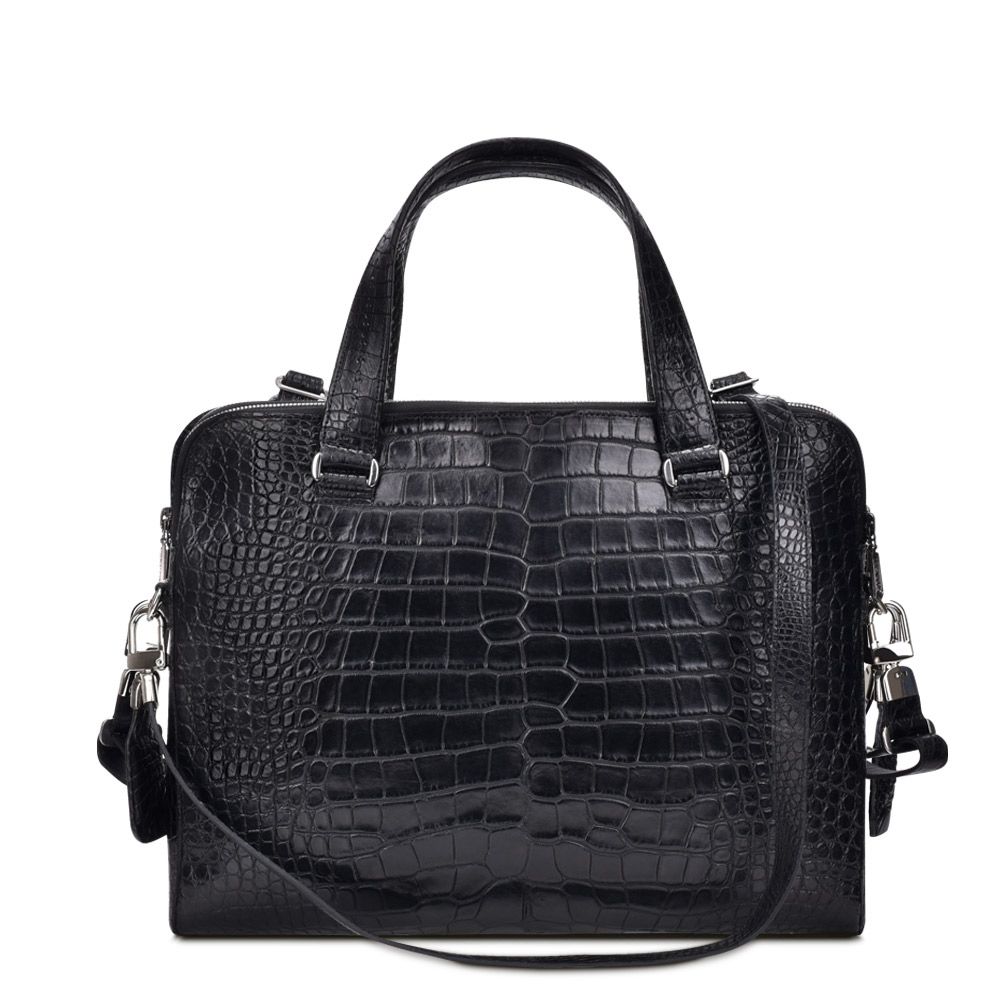 BO421AL - Cuadra black business casual alligator messenger bag for men / women-Kuet.us