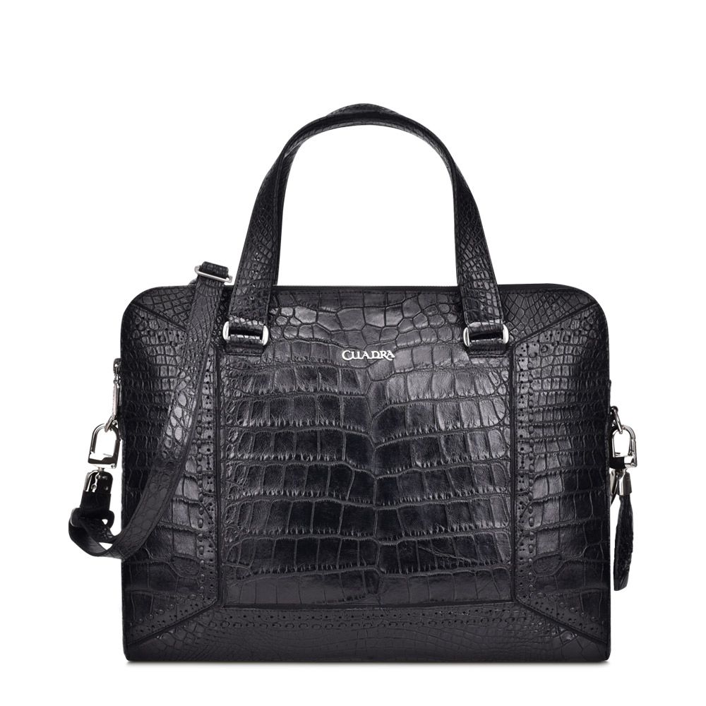 BO421AL - Cuadra black business casual alligator messenger bag for men / women-Kuet.us