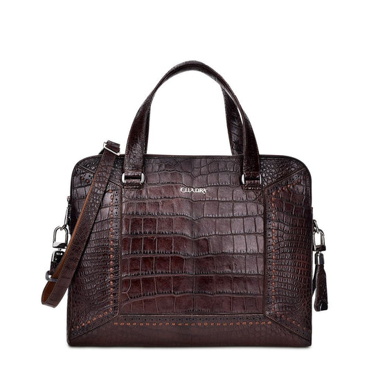 BO421AL - Cuadra brown business casual alligator messenger bag for men / women-Kuet.us
