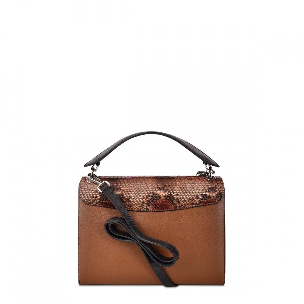 BO461PI - Cuadra brown dress fashion python handbag for women-Kuet.us