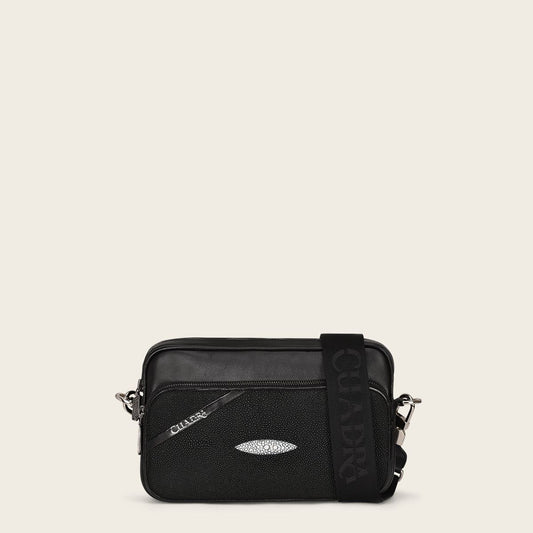 BOC04MA- Cuadra black small fashion stingray messenger bag for men / women