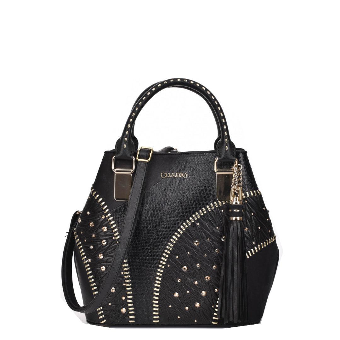 BOD10PI - Cuadra black casual fashion python crossbody bag for women-Kuet.us