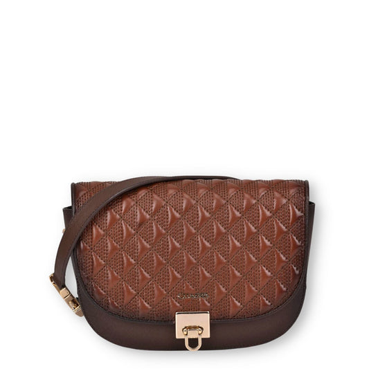 BOD14CR - Cuadra brown fashion leather mini crossbody bag for women-Kuet.us