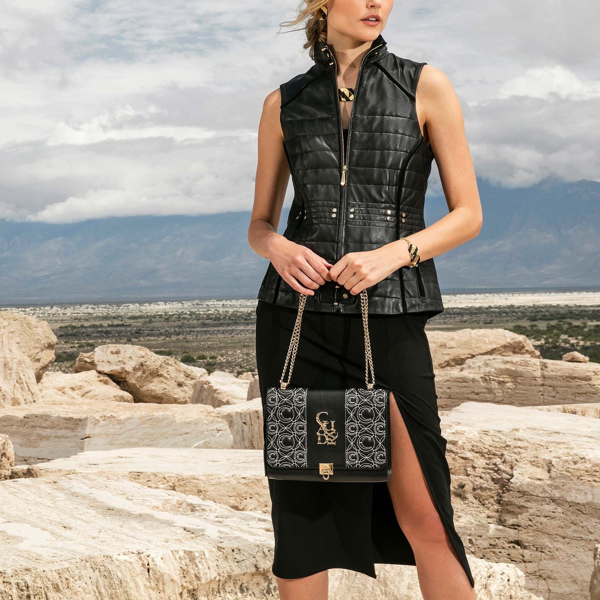 BOD15RS - Cuadra black casual fashion leather shoulder bag for women-Kuet.us