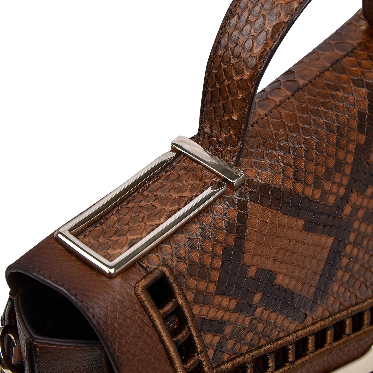 BOD26PI - Cuadra ocre casual fashion python handbag for women-Kuet.us