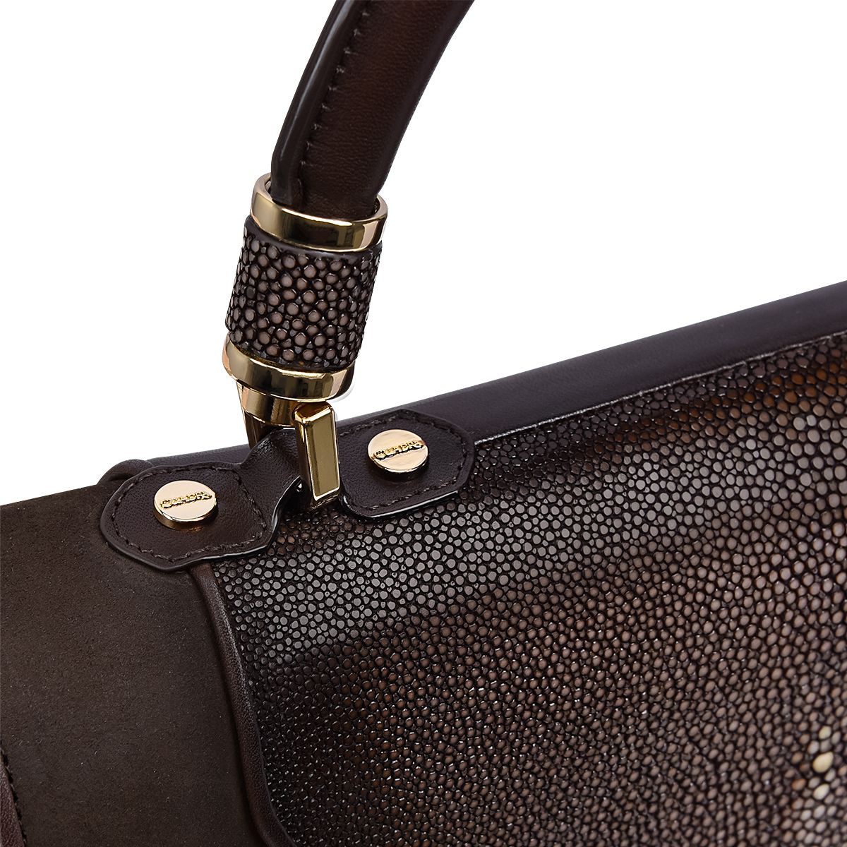 Black leather embroidered handbag - BOD07MA - Cuadra Shop