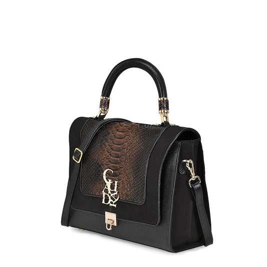 BOD33PI - Cuadra brown dress fashion python handbag for women-Kuet.us