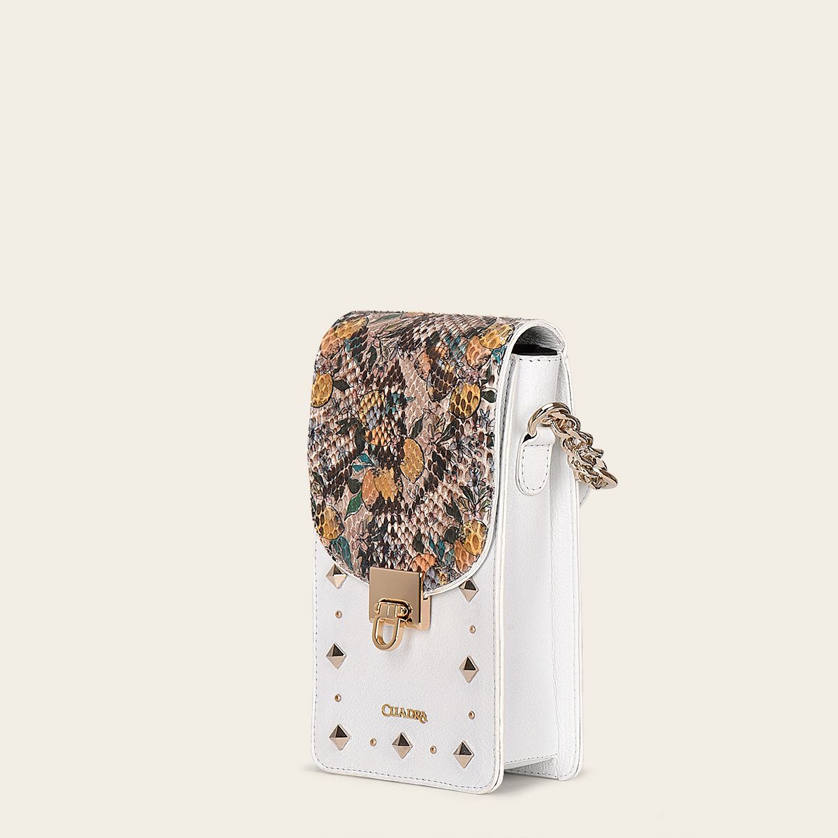 BOD38PI - Cuadra white casual fashion python smartphone wallet bag for women-CUADRA-Kuet-Cuadra-Boots