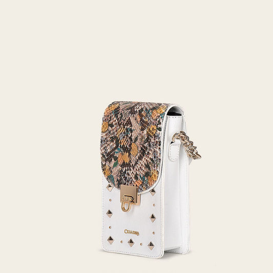 BOD38PI - Cuadra white casual fashion python smartphone wallet bag for women-Kuet.us