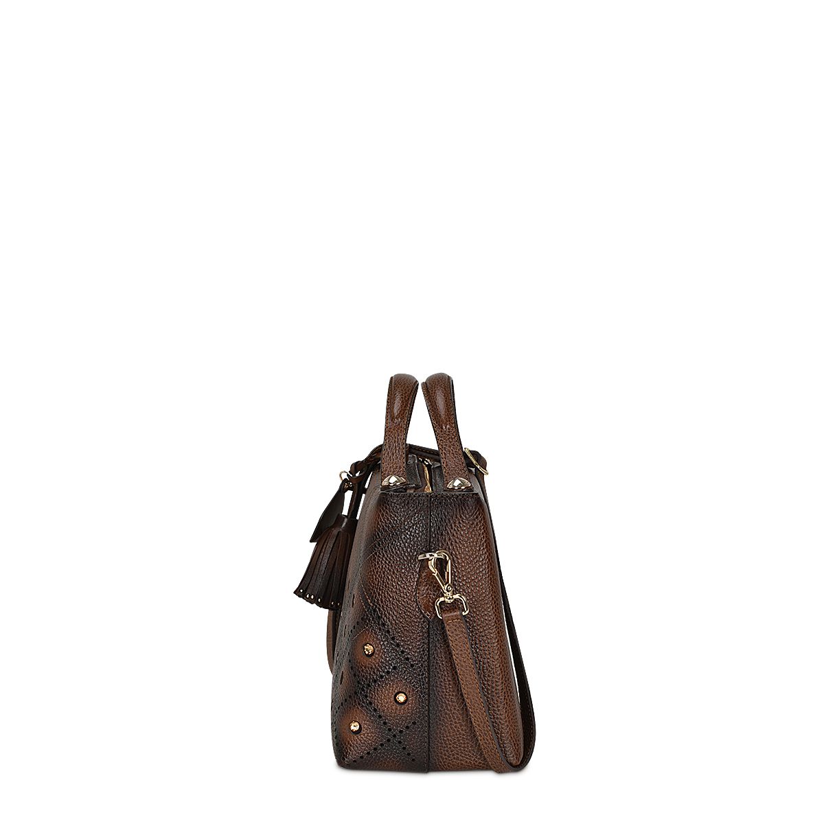 BOD56RS - Cuadra chocolate casual fashion bag in cowhide leather for woman-Kuet.us