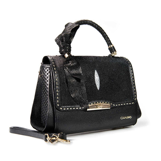 BOD60MA - Cuadra Black Dress Fashion Stingray Totebag for Women