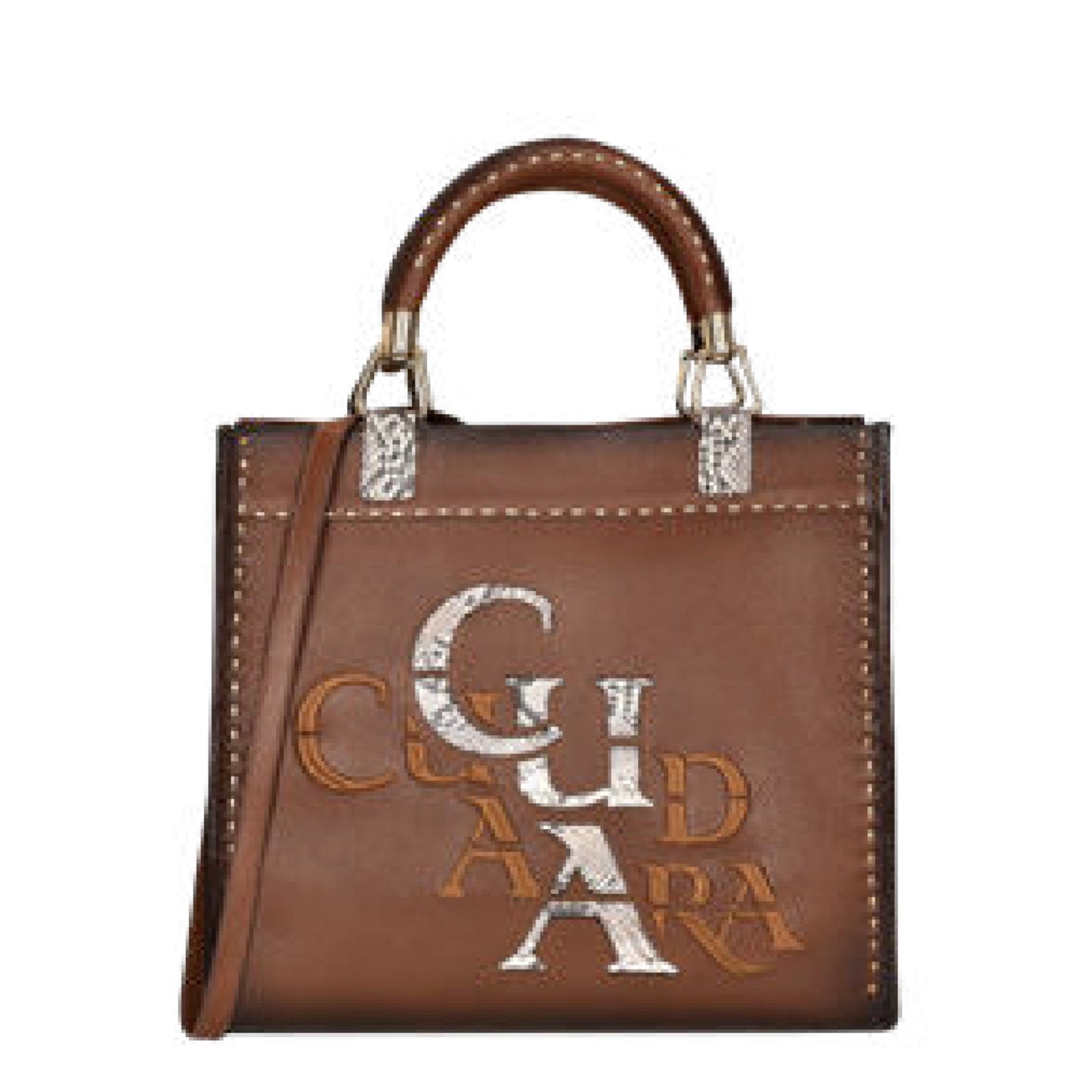 BOD65PI - Cuadra brown western fashion python tote bag for women-Kuet.us