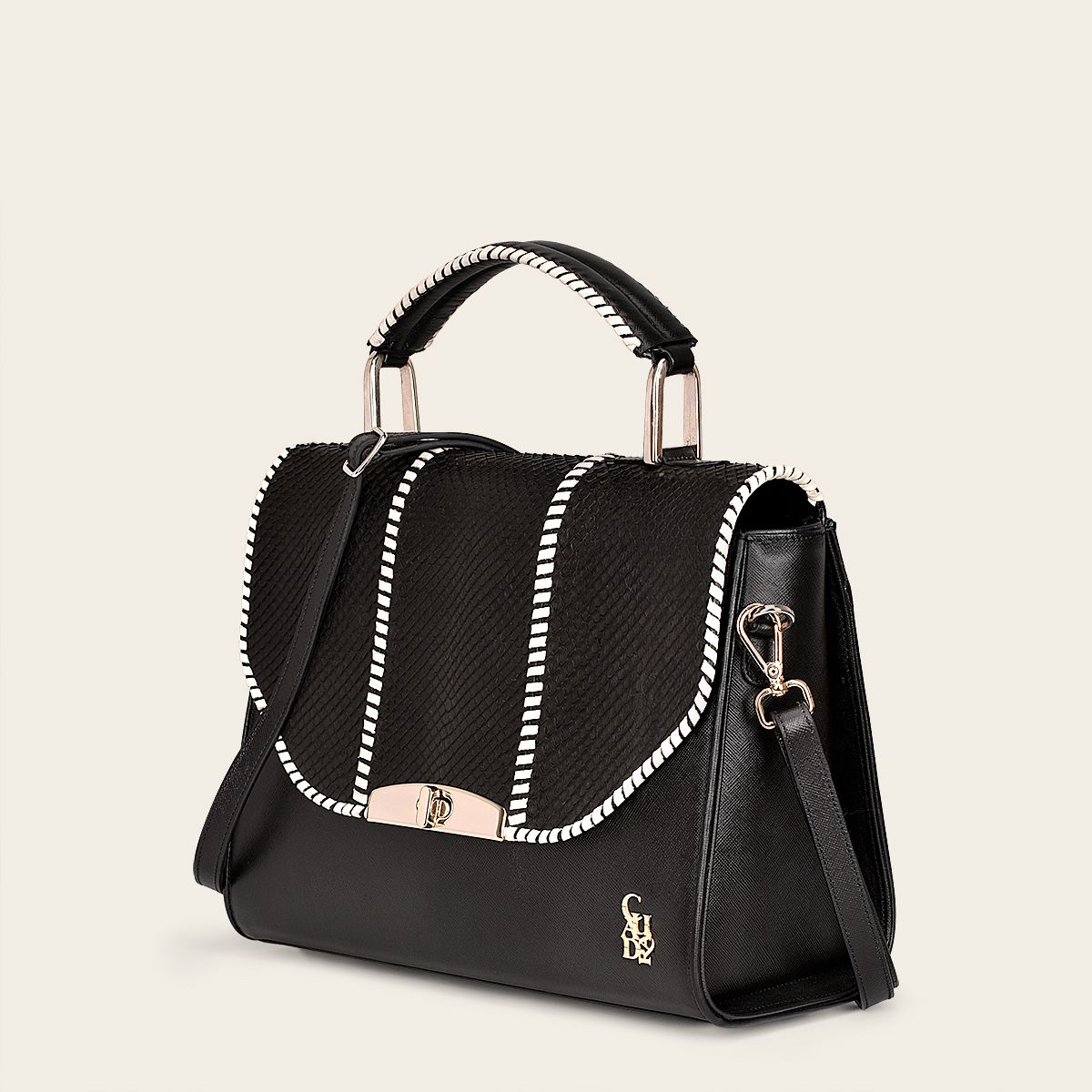 BOD86PI - Cuadra black western fashion python bag for women-Kuet.us