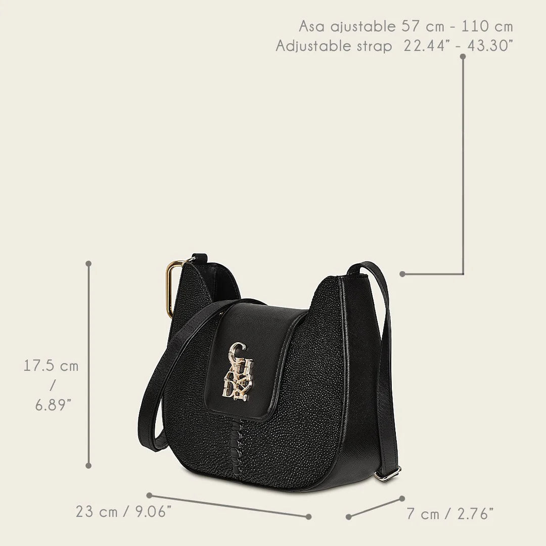 BOD88MA - Cuadra black fashion stingray crossbody bag for women