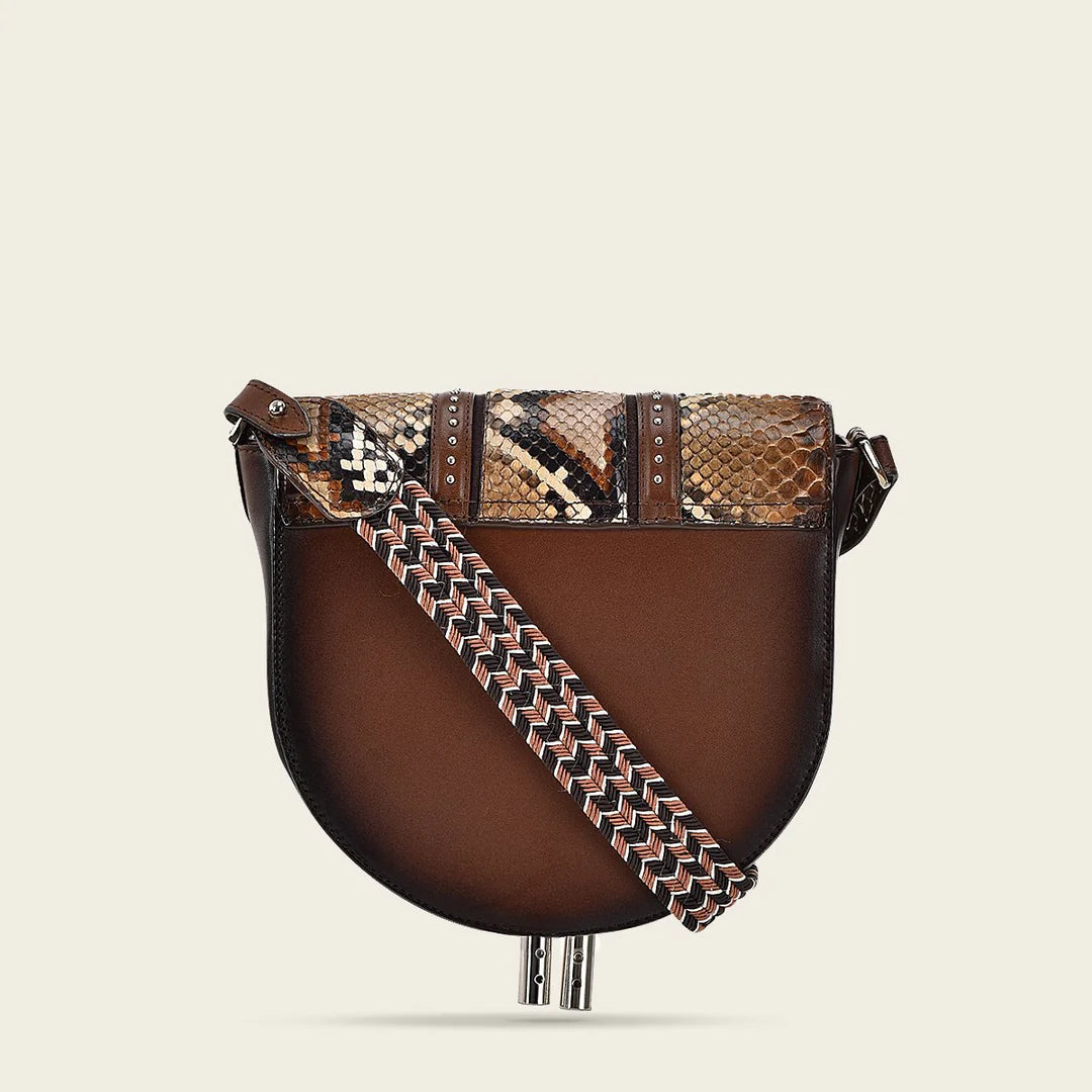 BOD97PH - Cuadra brown dress fashion python handbag for women-Kuet.us