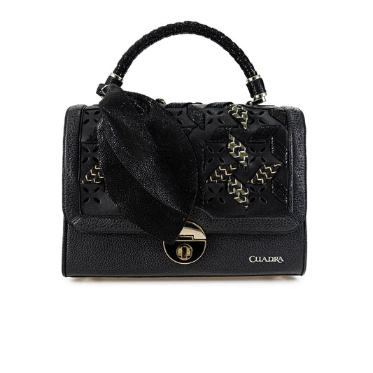 BOD98RS - Cuadra black dress fashion cowhide handbag for women-Kuet.us