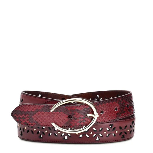 CD904PI - Cuadra red western fashion python belt for women-Kuet.us
