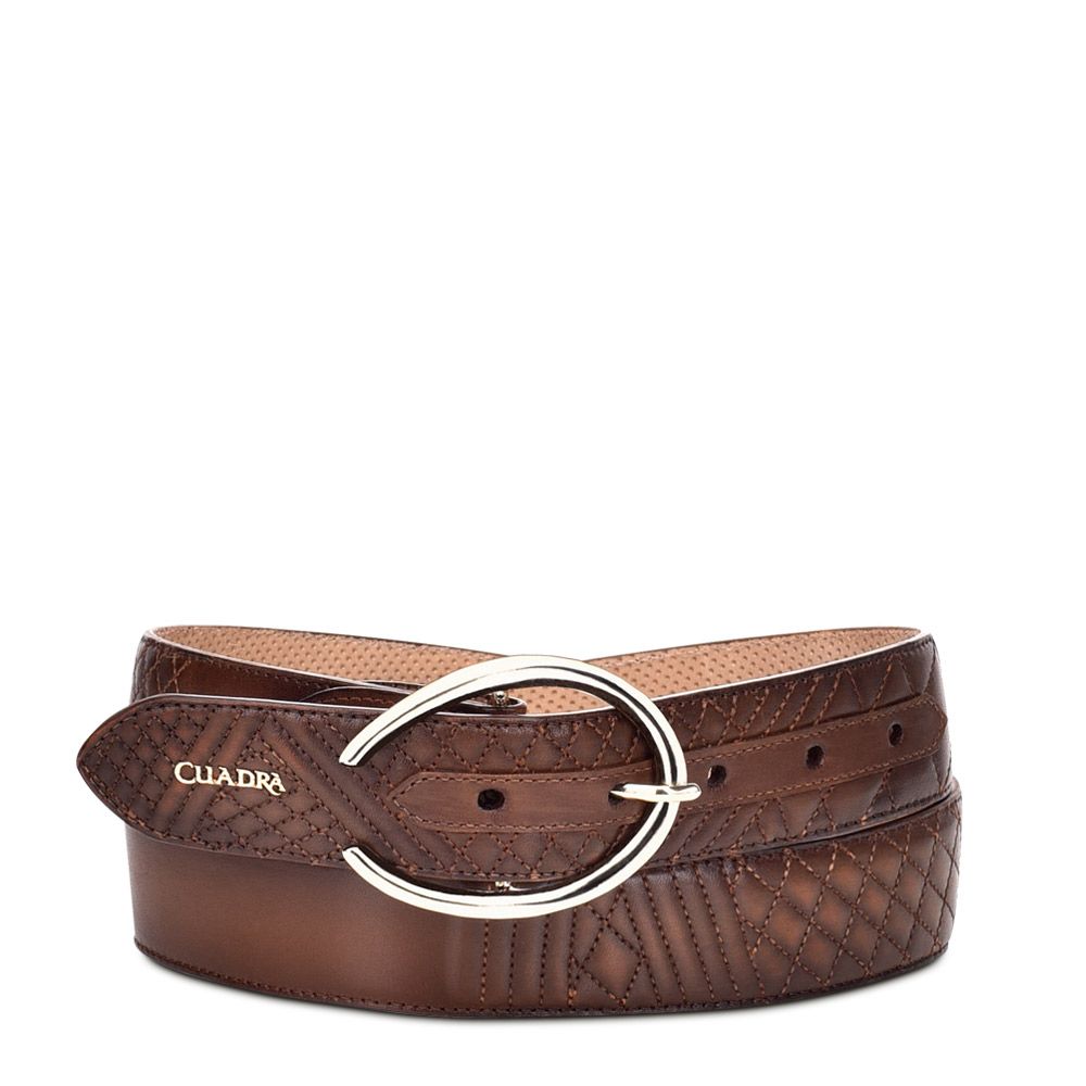 CD923RS - Cuadra honey cowboy Paris Texas leather belt for women-Kuet.us