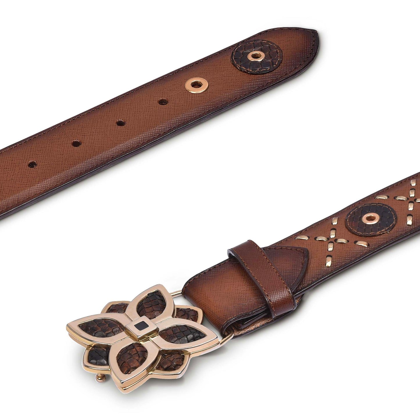 CD971PI - Cuadra whiskey fashion Paris Texas leather belt for women-Kuet.us