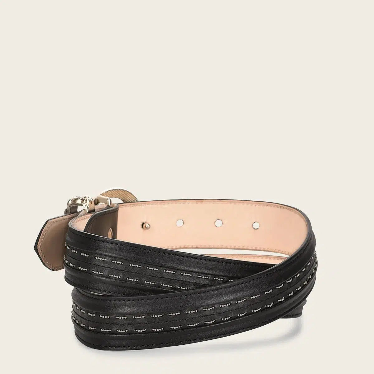 CD984RS - Cuadra black casual western leather belt for women-Kuet.us