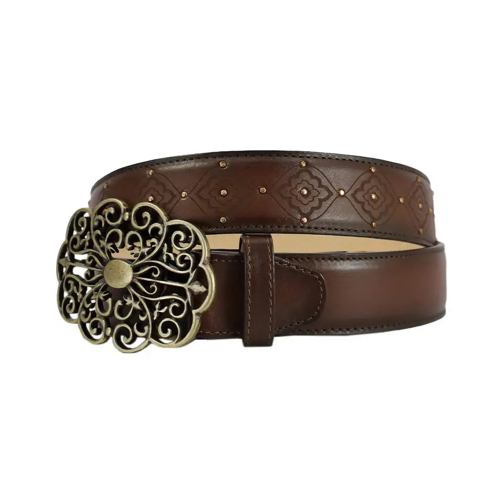 CD999RS - Cuadra honey western cowgirl leather belt for women-CUADRA-Kuet-Cuadra-Boots