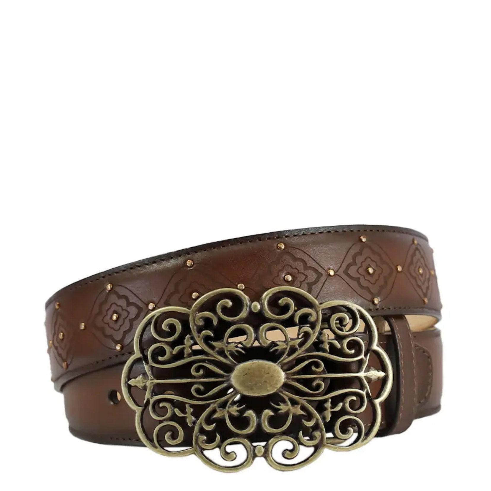 CD999RS - Cuadra honey western cowgirl leather belt for women-Kuet.us
