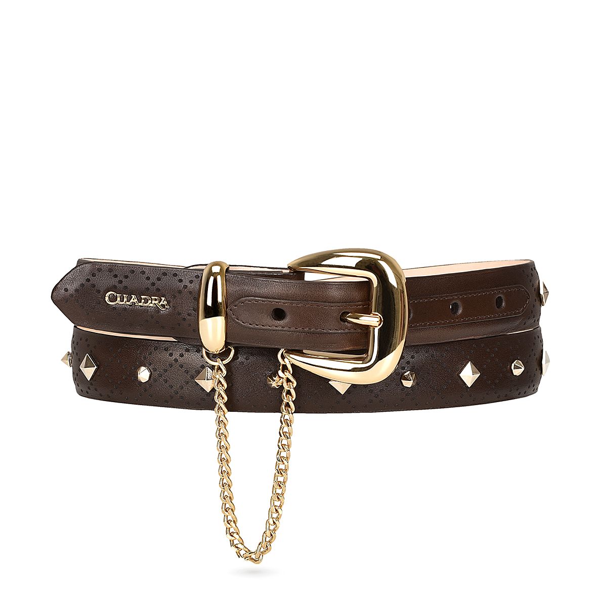 CDA11RS - Cuadra brown casual cowhide belt for woman-Kuet.us